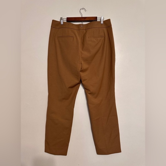 WHBM High-Rise Straight Leg Woven Pants in Camel Tan size 12 - Picture 7 of 9